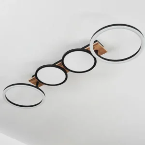 hofstein Plafonnier Avelal LED Brun, Couleur bois, Noir, 1 lumière* Lampes Modernes