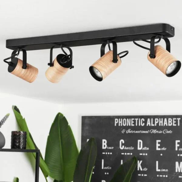hofstein Plafonnier Beleco Écru, Noir, 4 lumières* Lampes Modernes