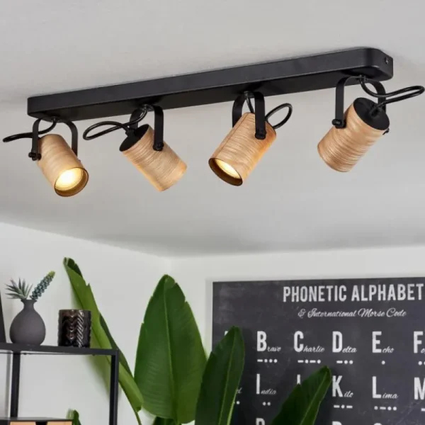 hofstein Plafonnier Beleco Écru, Noir, 4 lumières* Lampes Modernes
