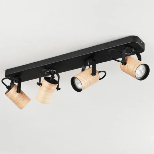 hofstein Plafonnier Beleco Écru, Noir, 4 lumières* Lampes Modernes