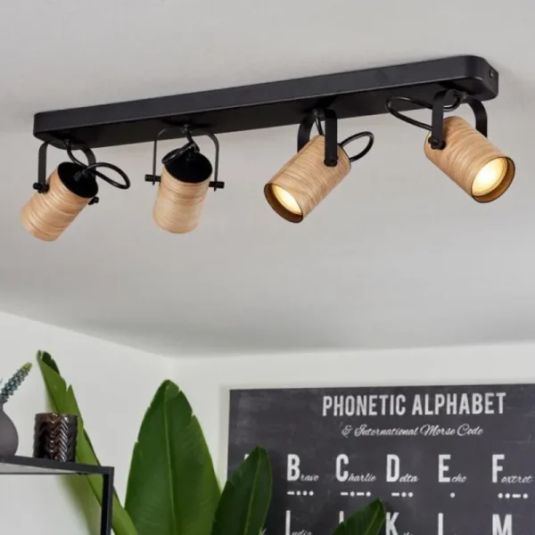 hofstein Plafonnier Beleco Écru, Noir, 4 lumières* Lampes Modernes