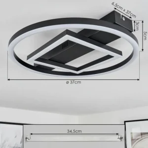hofstein Plafonnier Canhoso LED Noir, 1 lumière* Lampes Modernes