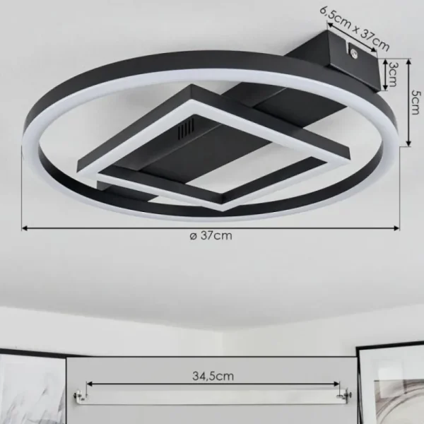 hofstein Plafonnier Canhoso LED Noir, 1 lumière* Lampes Modernes