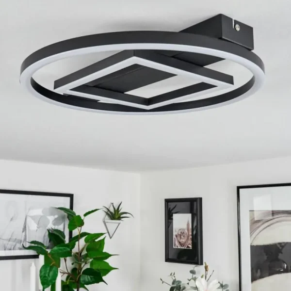 hofstein Plafonnier Canhoso LED Noir, 1 lumière* Lampes Modernes