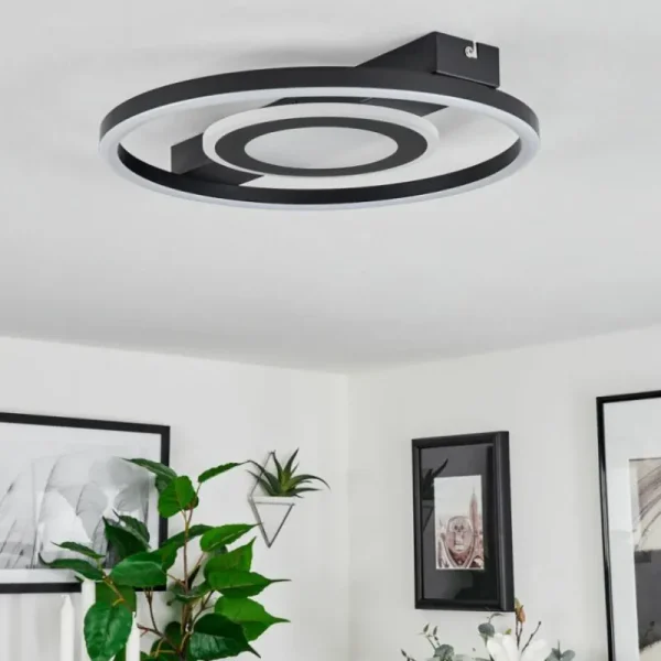 hofstein Plafonnier Canhoso LED Noir, 1 lumière* Lampes Modernes