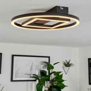 hofstein Plafonnier Canhoso LED Noir, 1 lumière* Lampes Modernes