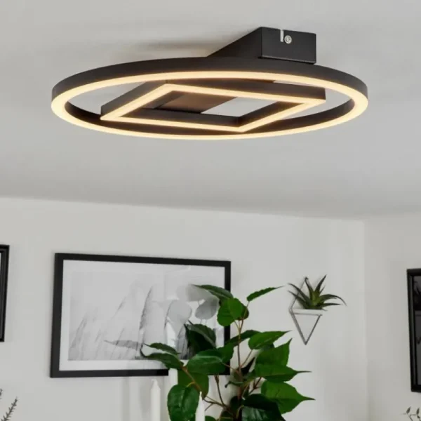 hofstein Plafonnier Canhoso LED Noir, 1 lumière* Lampes Modernes