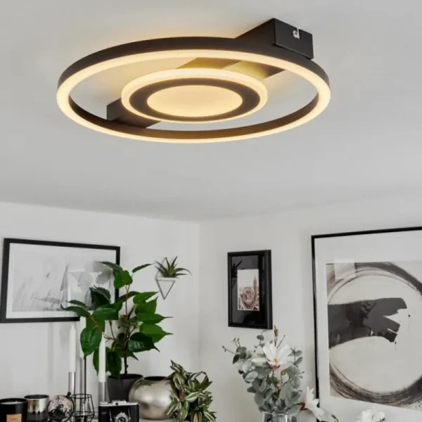 hofstein Plafonnier Canhoso LED Noir, 1 lumière* Lampes Modernes