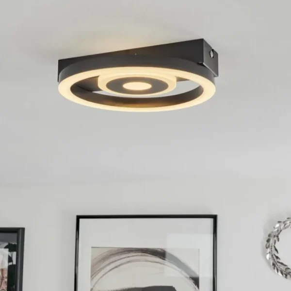 hofstein Plafonnier Canhoso LED Noir, 1 lumière* Lampes Modernes