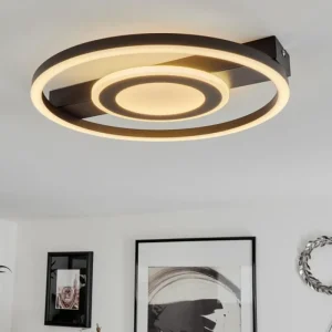 hofstein Plafonnier Canhoso LED Noir, 1 lumière* Lampes Modernes