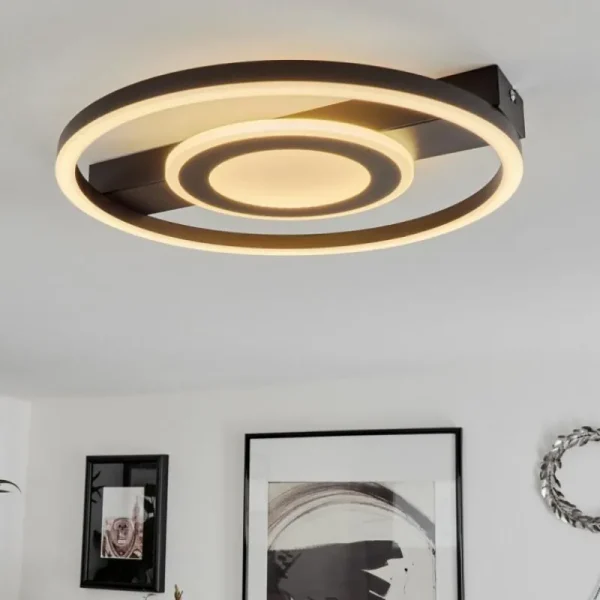 hofstein Plafonnier Canhoso LED Noir, 1 lumière* Lampes Modernes
