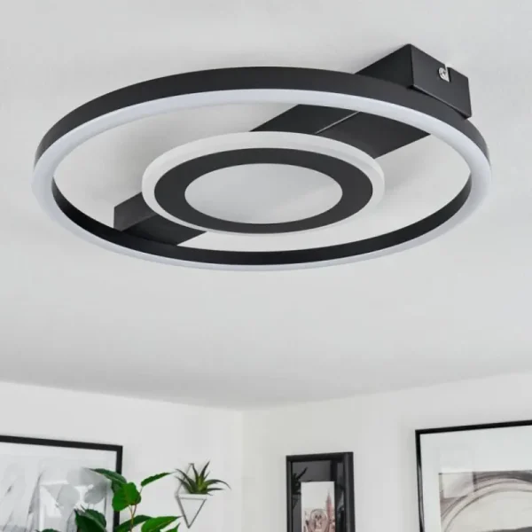 hofstein Plafonnier Canhoso LED Noir, 1 lumière* Lampes Modernes