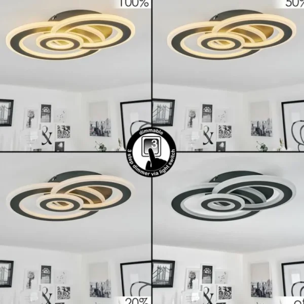 hofstein Plafonnier Casaldelo LED Anthracite, 1 lumière* Lampes Modernes