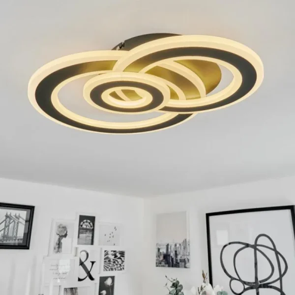 hofstein Plafonnier Casaldelo LED Anthracite, 1 lumière* Lampes Modernes