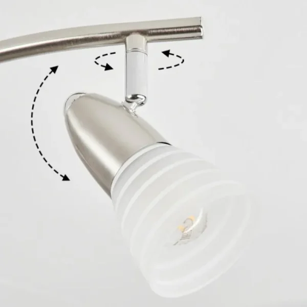 hofstein Plafonnier Chapod LED Chrome, Nickel mat, 6 lumières* Lampes En Verre