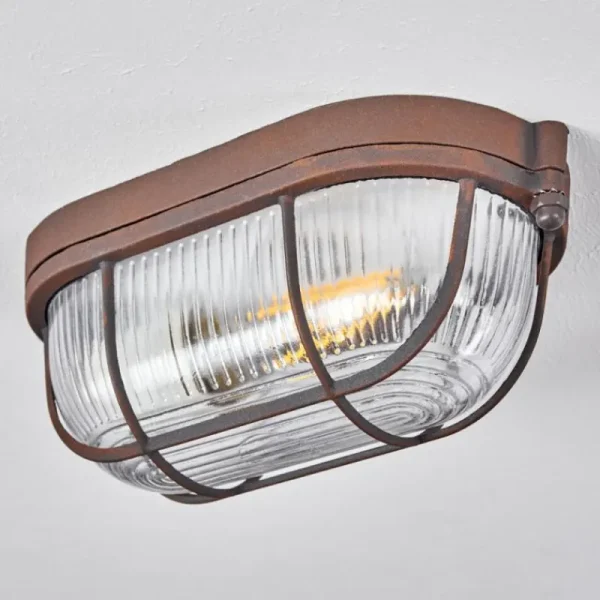 hofstein Plafonnier Chaquire Brun, Rouille, 1 lumière* Lampes En Verre