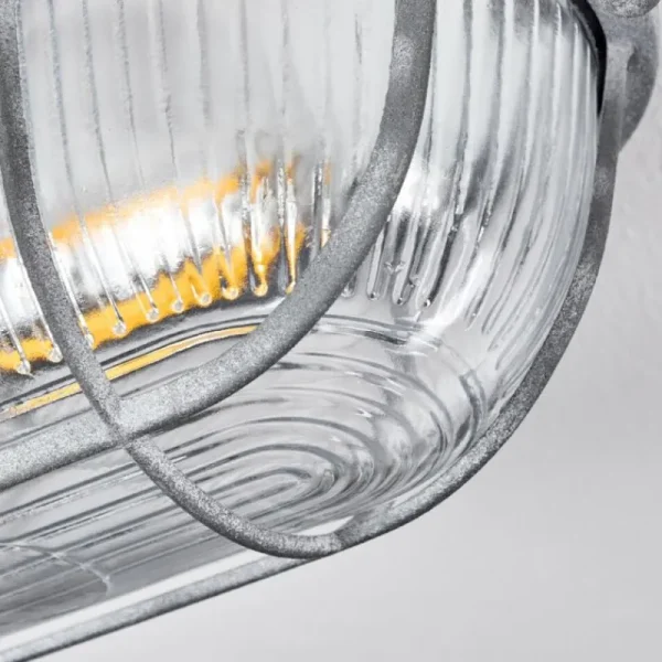 hofstein Plafonnier Chaquire Gris, 1 lumière* Lampes En Verre