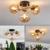 hofstein Plafonnier Chehalis LED Laiton, Noir, 3 lumières* Lampes En Verre