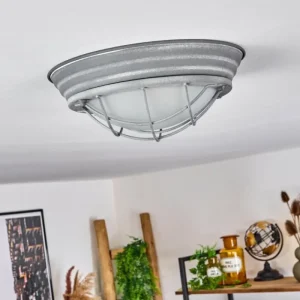 hofstein Plafonnier Coltauco Gris, 1 lumière* Lampes En Verre