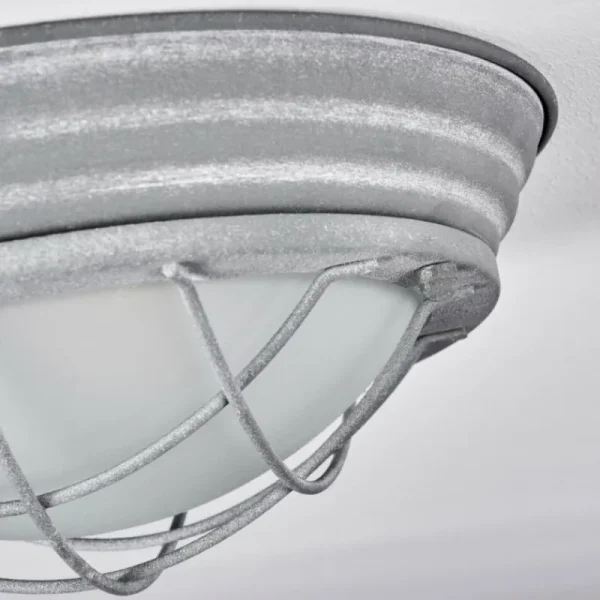 hofstein Plafonnier Coltauco Gris, 1 lumière* Lampes En Verre