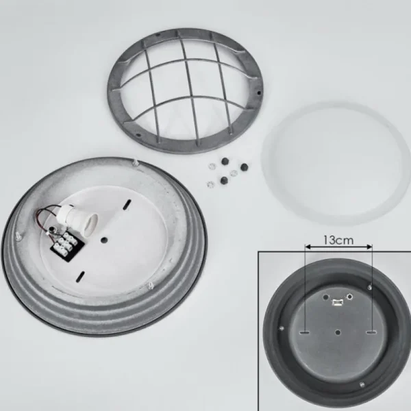 hofstein Plafonnier Coltauco Gris, 1 lumière* Lampes En Verre