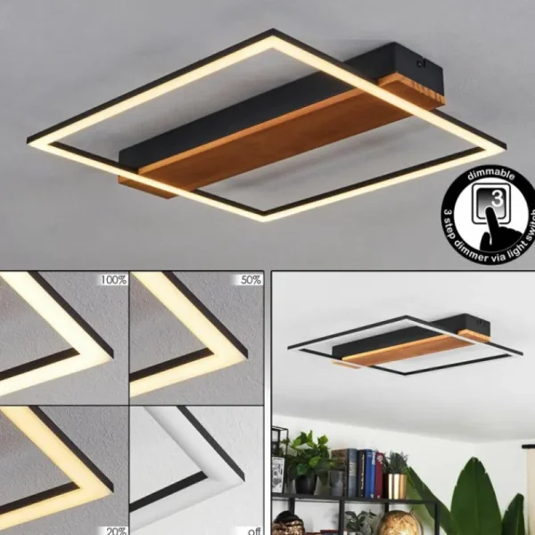 hofstein Plafonnier Courceaux LED Écru, Noir, 1 lumière* Lampes Modernes