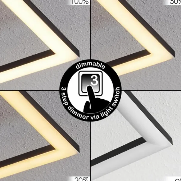 hofstein Plafonnier Courceaux LED Écru, Noir, 1 lumière* Lampes Modernes