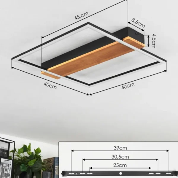 hofstein Plafonnier Courceaux LED Écru, Noir, 1 lumière* Lampes Modernes