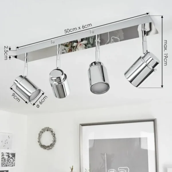 hofstein Plafonnier Douarnenez Chrome, 4 lumières* Lampes Modernes
