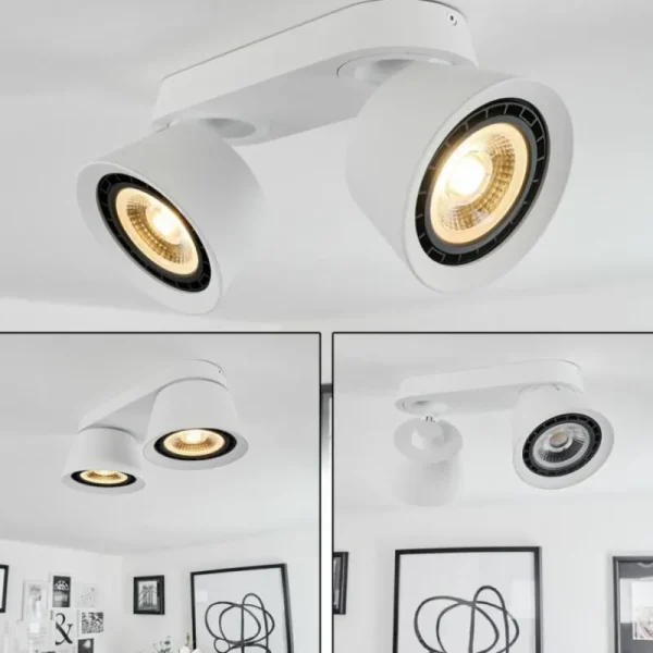 hofstein Plafonnier Especiosa Blanc, 2 lumières* Lampes Modernes