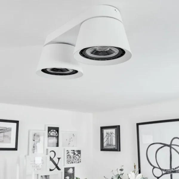hofstein Plafonnier Especiosa Blanc, 2 lumières* Lampes Modernes