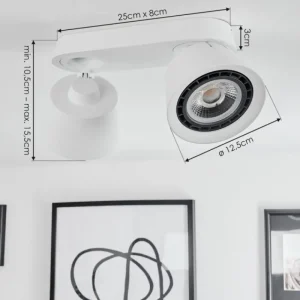 hofstein Plafonnier Especiosa Blanc, 2 lumières* Lampes Modernes