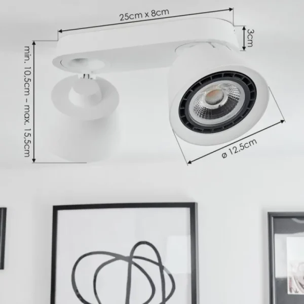 hofstein Plafonnier Especiosa Blanc, 2 lumières* Lampes Modernes