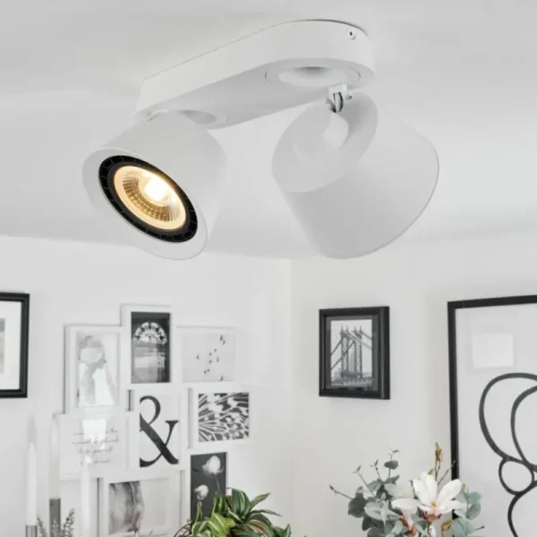 hofstein Plafonnier Especiosa Blanc, 2 lumières* Lampes Modernes