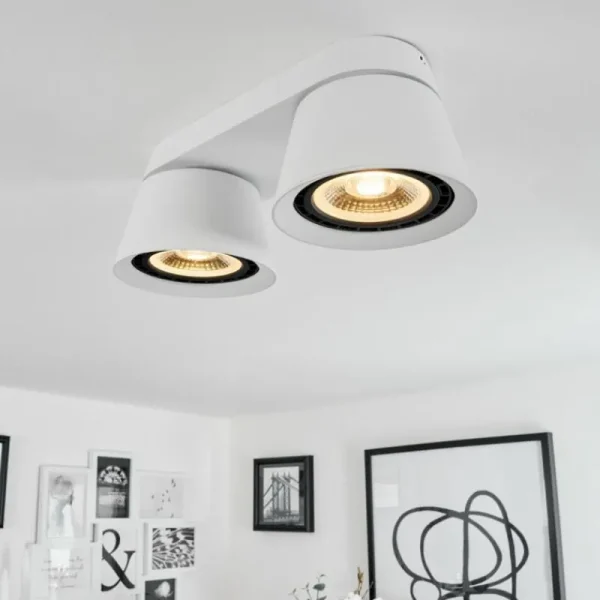 hofstein Plafonnier Especiosa Blanc, 2 lumières* Lampes Modernes