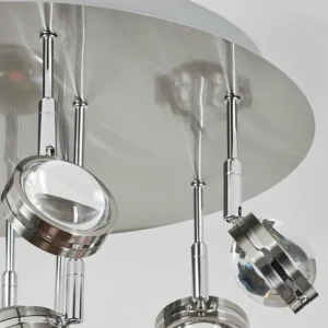 hofstein Plafonnier Fernandaires LED Nickel mat, 18 lumières* Lampes En Verre
