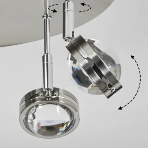 hofstein Plafonnier Fernandaires LED Nickel mat, 18 lumières* Lampes En Verre