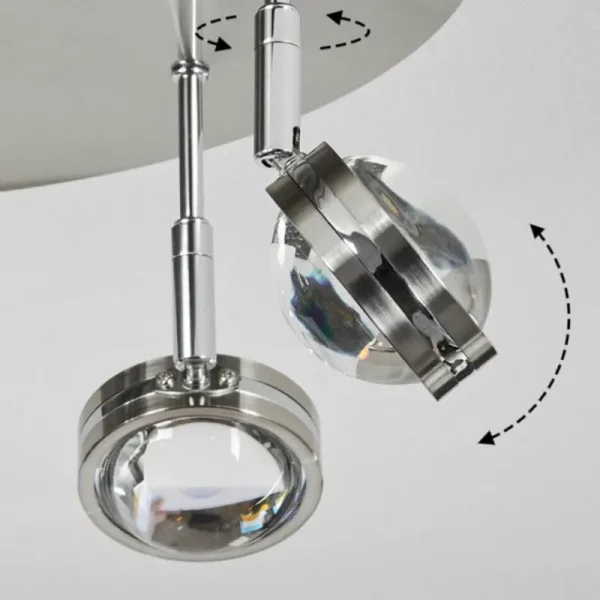 hofstein Plafonnier Fernandaires LED Nickel mat, 18 lumières* Lampes En Verre