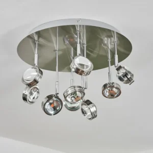 hofstein Plafonnier Fernandaires LED Nickel mat, 18 lumières* Lampes En Verre