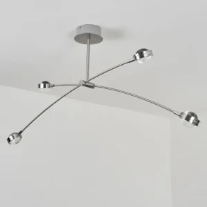 hofstein Plafonnier Fernandaires LED Nickel mat, 8 lumières* Lampes En Verre