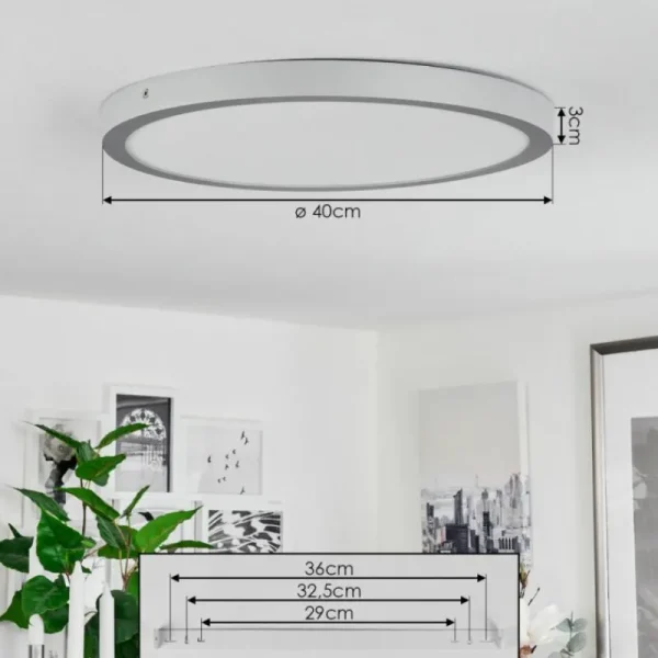 hofstein Plafonnier Finsrud LED Argenté, 1 lumière* Lampes Modernes