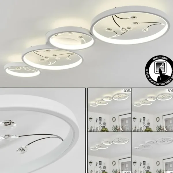 hofstein Plafonnier Fombillou LED Blanc, 1 lumière* Lampes Modernes