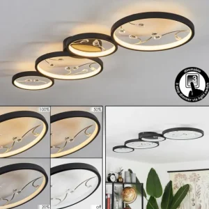 hofstein Plafonnier Fombillou LED Noir, 1 lumière* Lampes Modernes