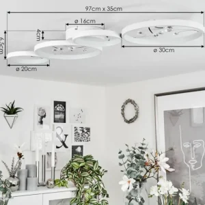 hofstein Plafonnier Fombillou LED Blanc, 1 lumière* Lampes Modernes