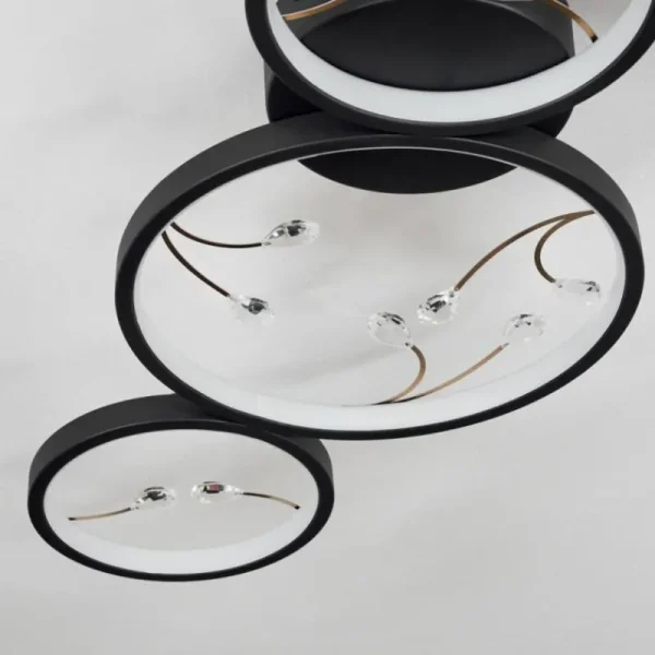 hofstein Plafonnier Fombillou LED Noir, 1 lumière* Lampes Modernes