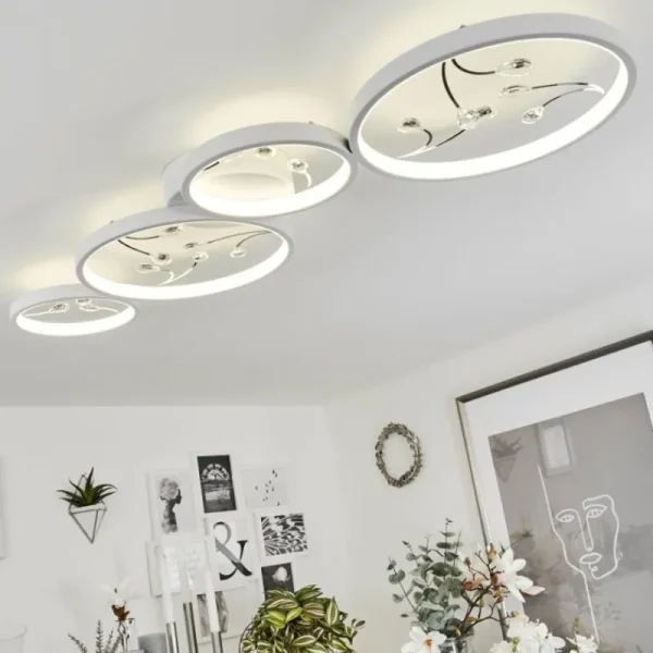 hofstein Plafonnier Fombillou LED Blanc, 1 lumière* Lampes Modernes