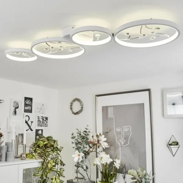 hofstein Plafonnier Fombillou LED Blanc, 1 lumière* Lampes Modernes