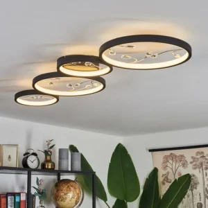 hofstein Plafonnier Fombillou LED Noir, 1 lumière* Lampes Modernes