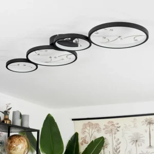 hofstein Plafonnier Fombillou LED Noir, 1 lumière* Lampes Modernes