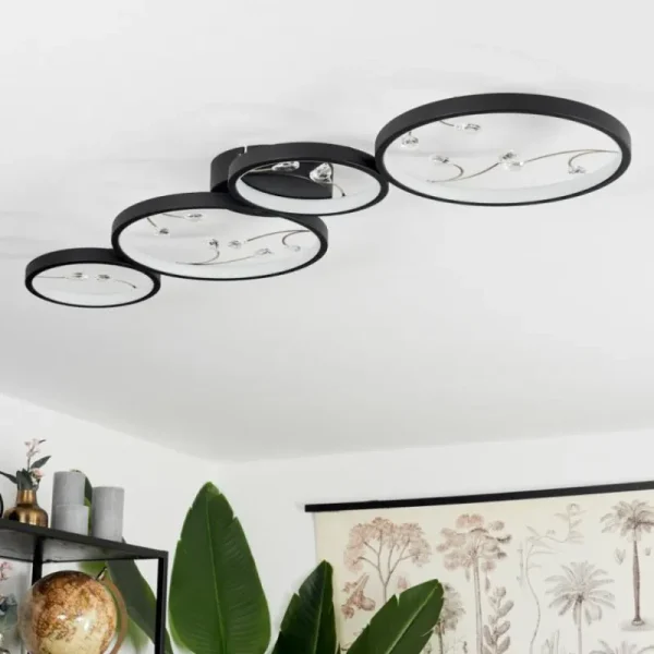 hofstein Plafonnier Fombillou LED Noir, 1 lumière* Lampes Modernes